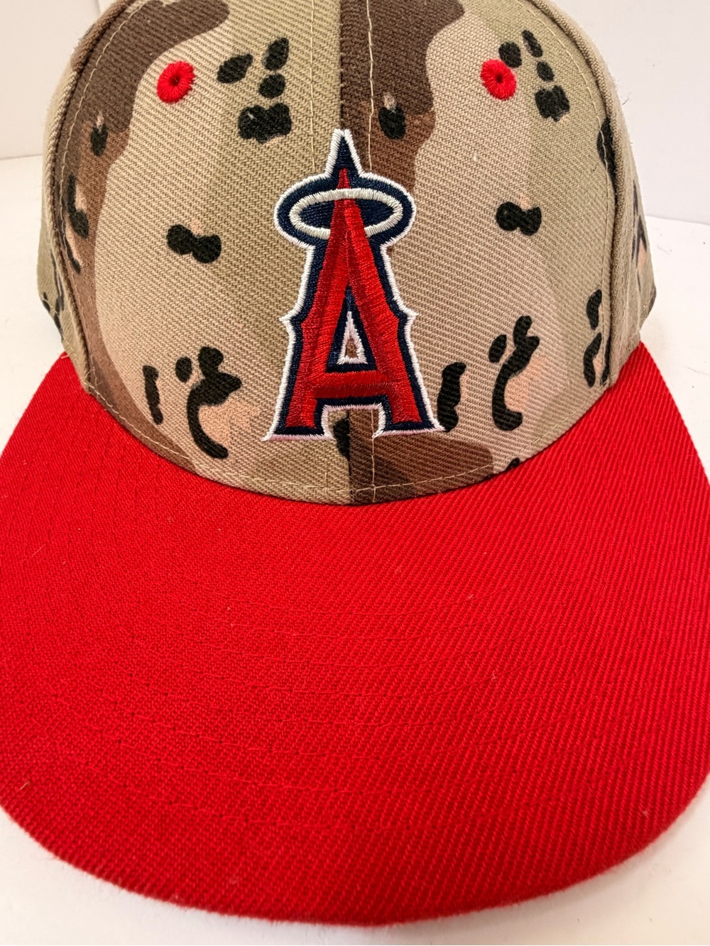 Angels Camo Red Brim Baseball Cap
